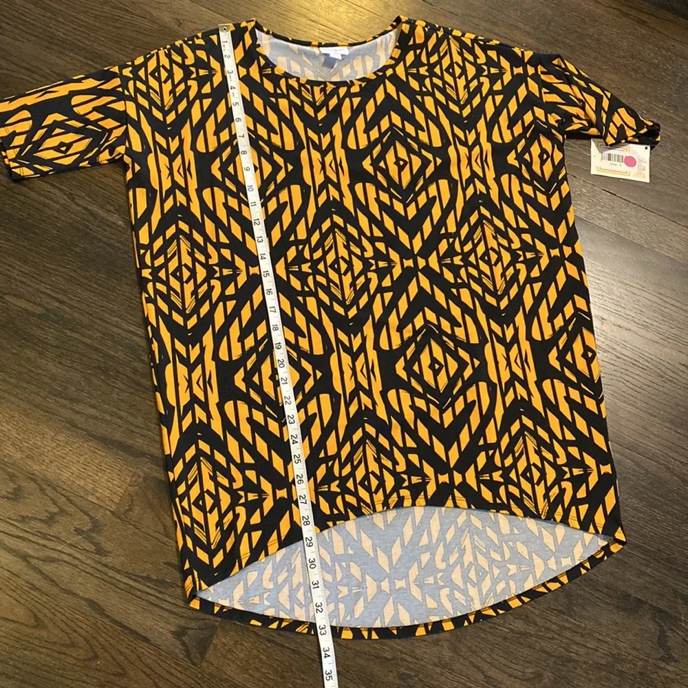 Lularoe Irma Geometric Orange Black New NWT Small S Shirt Tunic